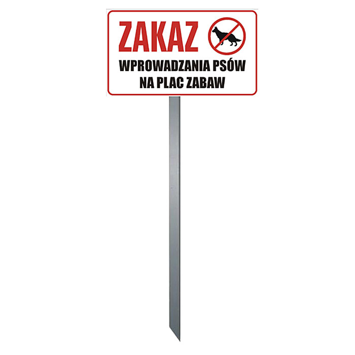 Tabliczka trawnikowa "ZAKAZ WPROWADZANIA PSÓW" (wzór 11)