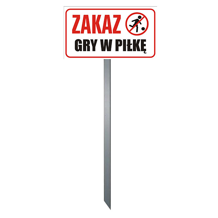 Tabliczka trawnikowa "ZAKAZ GRY W PIŁKĘ" (wzór 17)