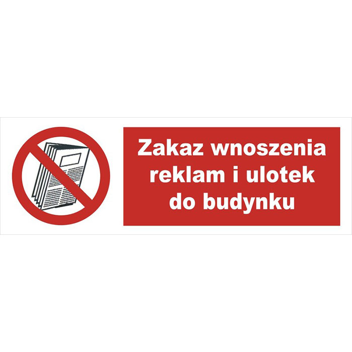 Naklejka "Zakaz wnoszenia ulotek"