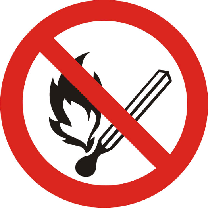 Zakaz używania otwartego ognia i palenia tytoniu