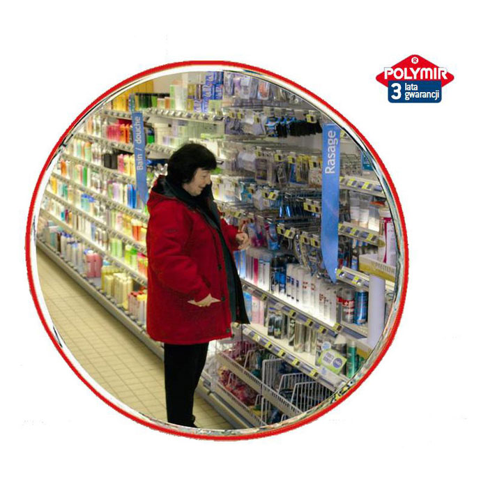 Lustro do monitoringu z czerwoną obwódką POLYMIR